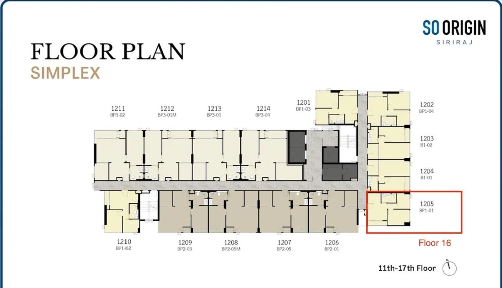 SO Origin Siriraj, urgent sale at cost price, selling down payment for a Simplex 1-bedroom unit, come and reserve it now, don't miss the opportunity.