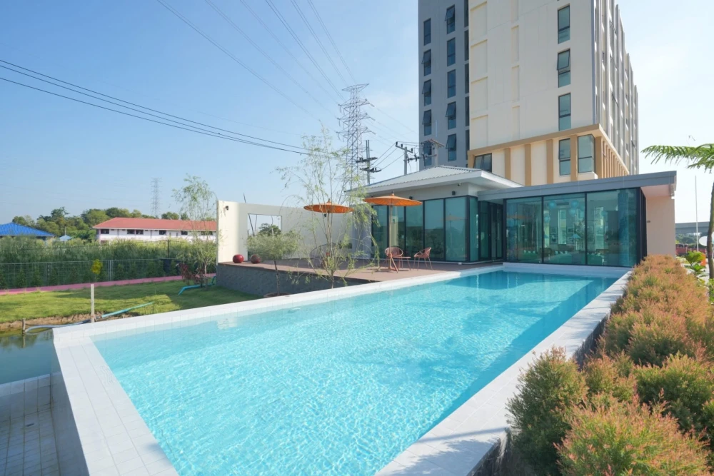 ขายดาวน์ คอนโด Rill Park รังสิต  ห้องกว้างอยู่สบาย เฟอร์ครบ หิ้วกระเป๋าใบเดียวมาได้เลย!!