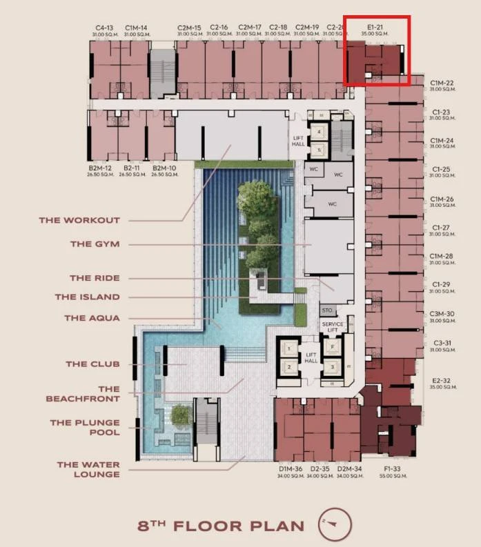 ขายดาวน์ Aspire สุขุมวิท - พระราม4 ห้อง 1 Bed Plus ชั้น 8 ทิศเหนือ วิวโล่ง มาจับมาจองเลย