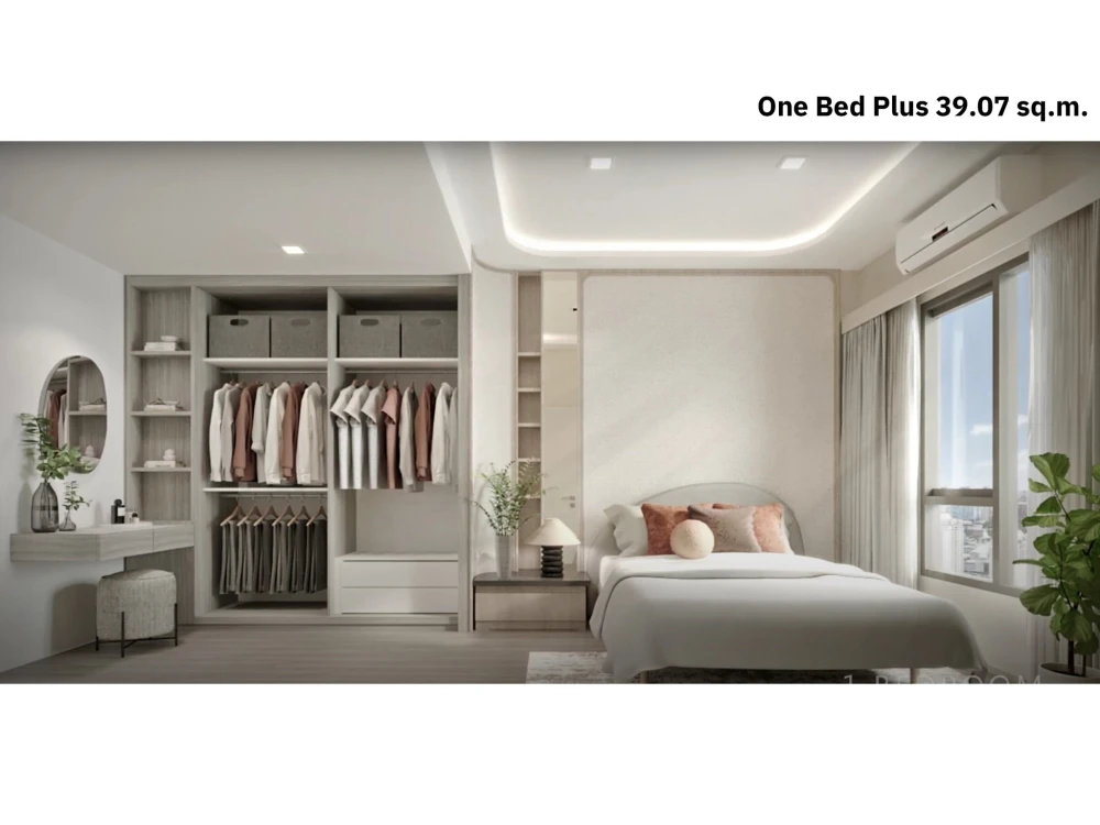 ขายดาวน์ COBE Ratchad Rama 9 ห้อง One Bedroom Plus ตึก H โซนด้านหน้าโครงการ วิวส่วนกลางไม่มีอะไรบัง