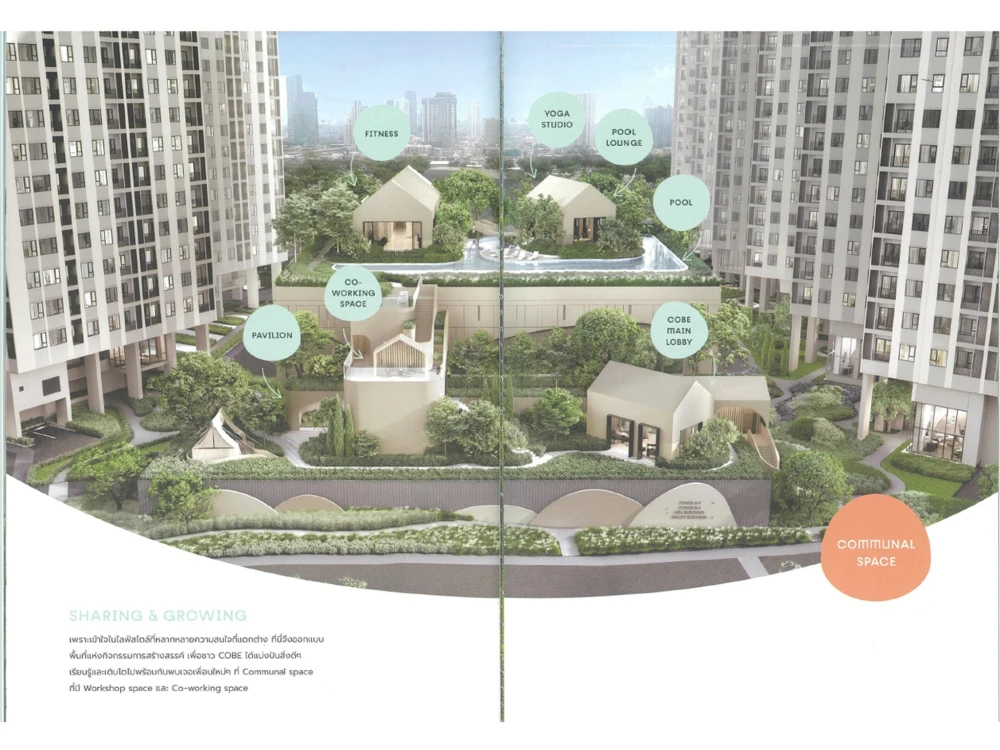 ขายดาวน์ COBE Ratchad Rama 9 ห้อง One Bedroom Plus ตึก H โซนด้านหน้าโครงการ วิวส่วนกลางไม่มีอะไรบัง