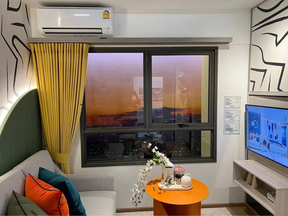 ขายดาวน์ ESCENT BANGNA ขนาด 32.99 ตารางเมตร ชั้น2 ตึกA Fully furnished ห้องนอนติดบันไดหนีไฟ วิวส่วนกลาง