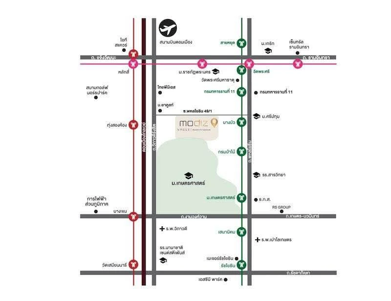 ขายดาวน์ Modiz Vault Kaset Sripatum แบบ 1 bedroom exclusive ชั้น 15 ห้องทางทิศเหนือ รีบจองเลย