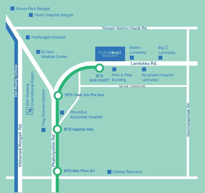 ขายดาวน์ Nue Coast Khu Khot Station ห้อง Rare Item วิวรถไฟฟ้า ใกล้บันไดเลื่อนสถานีที่สุด หิ้วกระเป๋าเข้าอยู่ได้เลย