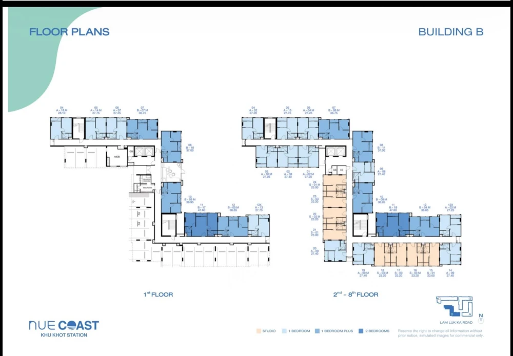 ขายดาวน์ Nue Coast Khu Khot Station 1 ห้องนอน 1 ห้องน้ำ ในทำเลดี เดินทางสะดวก ดีแบบนี้ห้ามพลาด