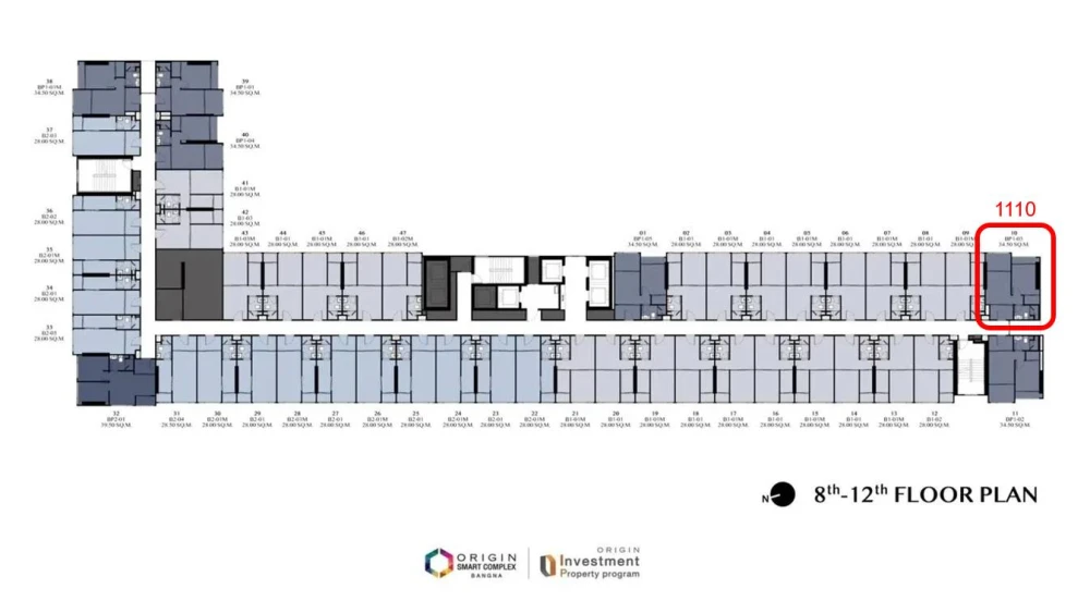 ขายดาวน์ Origin Place Bangna ชั้น 11 โครงการดี ทำเลปัง สนใจจองเลย