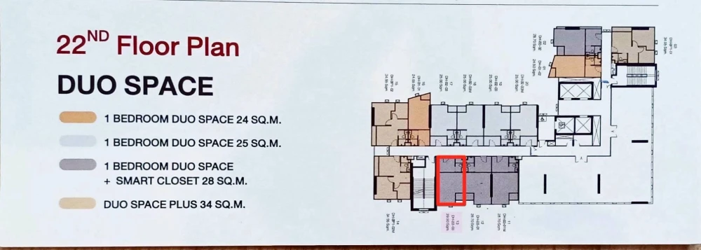 ขายดาวน์ Origin Place Phetkasem ห้อง DUO SPACE ชั้น 22 เพดานสูง 5.5 ม. ติดกับบันไดหนีไฟ สนใจจองเลย