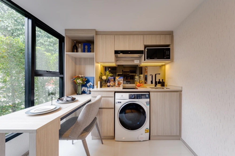 ขายดาวน์ Origin Place Phetkasem ห้อง Duplex แบบ 1 Bedroom Plus ห้องมุม ติดกับบันไดหนีไฟ ไม่ติดกับห้องอื่น ต้องจอง
