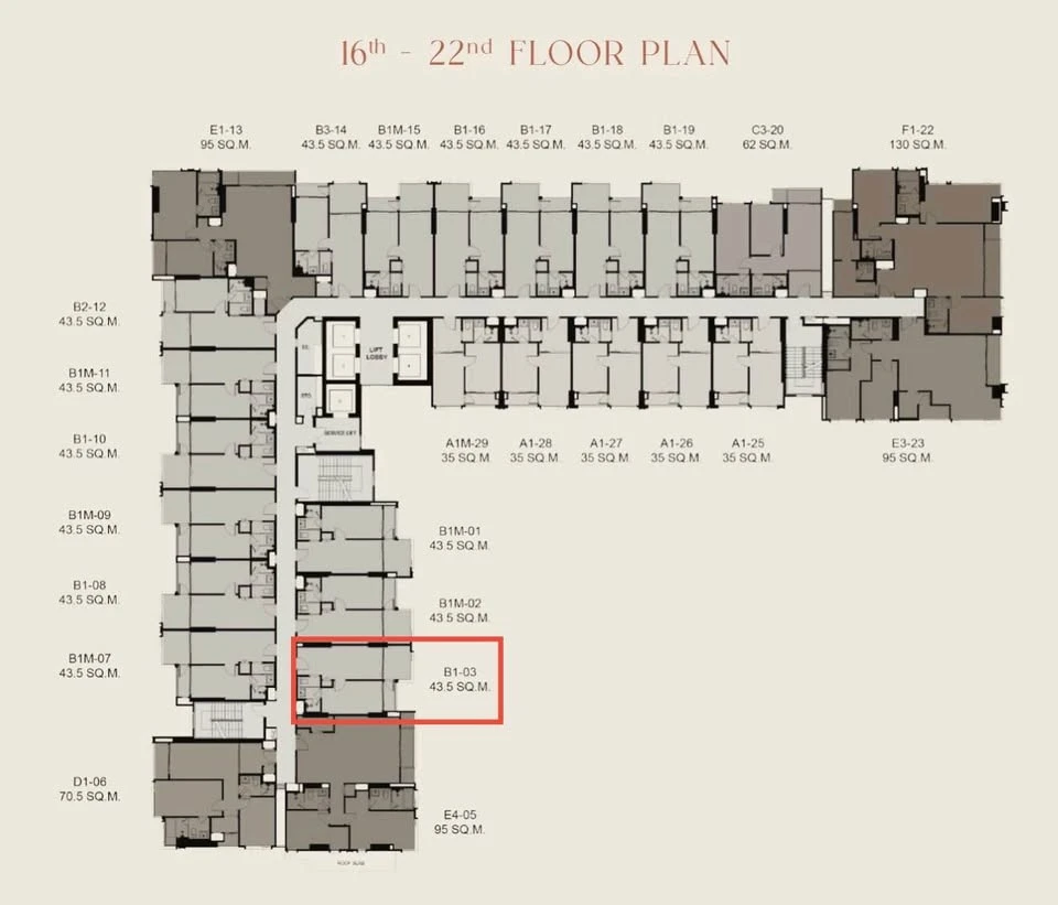 ขายดาวน์ RHYTHM Charoennakhon Iconic ห้อง 1 Bed Plus ชั้น 22 สูงที่สุดของห้อง Type นี้ จองเลย