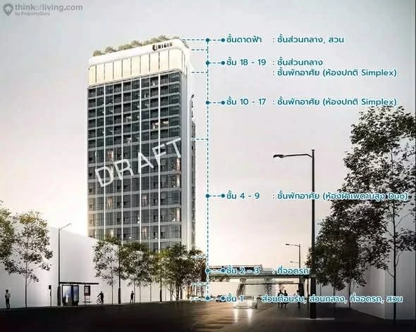 ขายดาวน์ So Origin Siriraj ห้อง 2 Bedroom วิวเมือง พื้นที่ใช้สอยเยอะมาก จองก่อนได้ก่อน