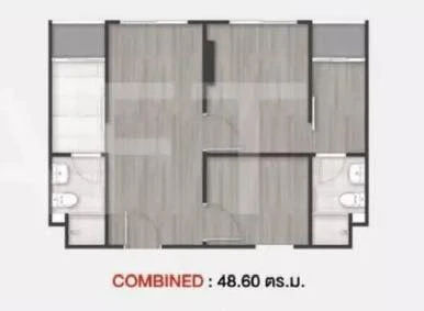 ขายดาวน์ The Origin Bangkae ห้อง 2 bedroom (combined) ห้องเปล่า วิวสระน้ำ คนชอบแต่งห้องห้ามพลาด