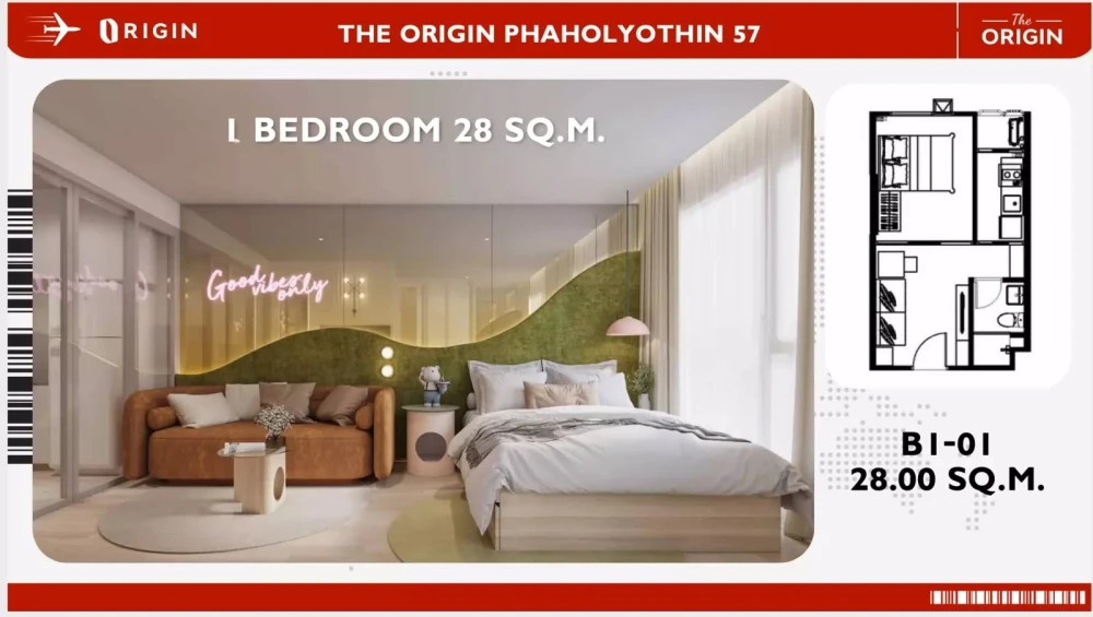 ขายดาวน์ The Origin Phaholyothin 57 ชั้น 4 โครงการดี ส่วนกลางครบครัน จองเลย ด่วนๆ
