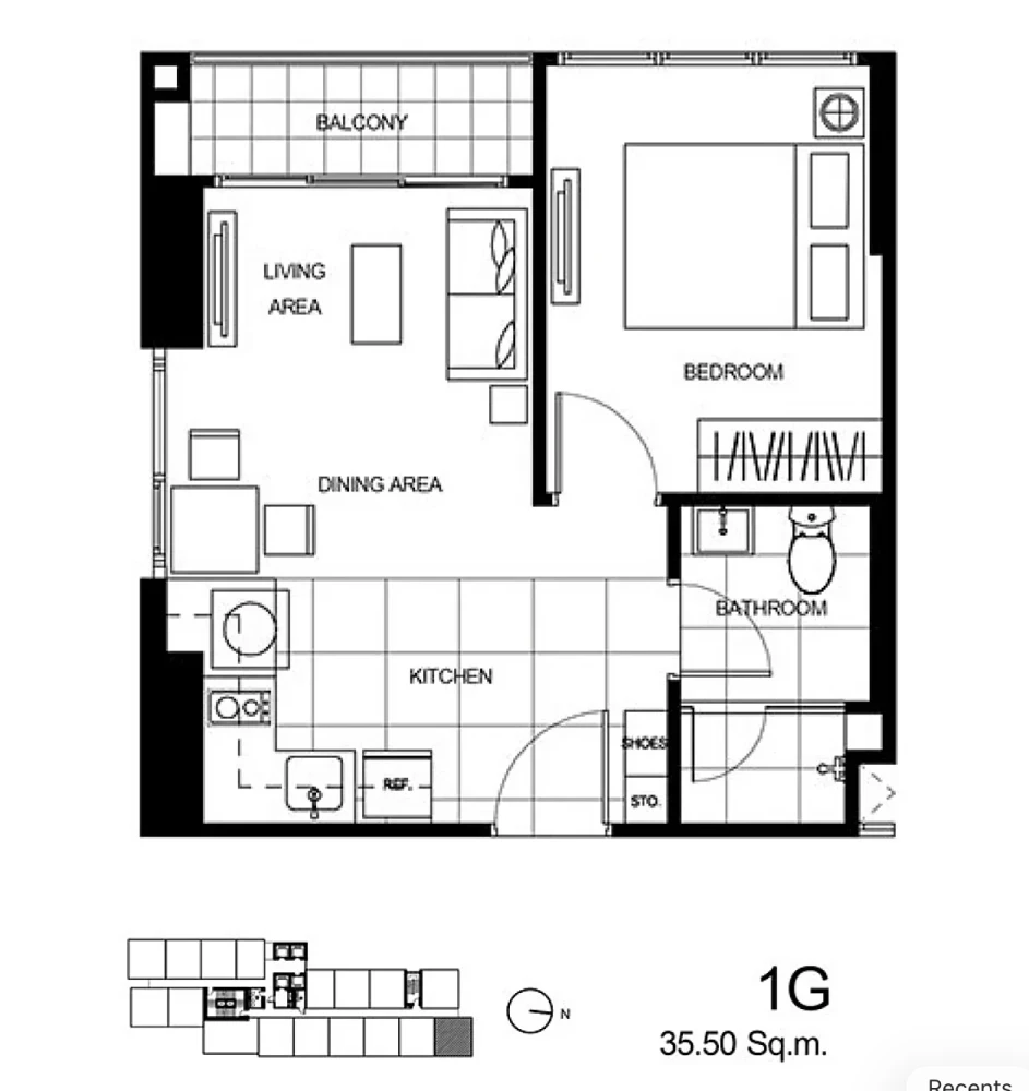 ขายด่วนๆ The Line Asoke – Ratchada ชั้น 11 ห้องมุม วิวห้องตำแหน่งอยู่มุมอาคารฝั่งทิศเหนือ มาจองเลย