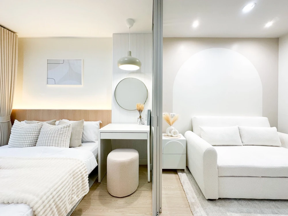 ขาย คอนโด Lumpini Ville Onnut 46 ห้องแต่งสวย บิ้วอินท์จัดเต็ม โทนขาวสบายตา ราคาสบายกระเป๋า จองเลย