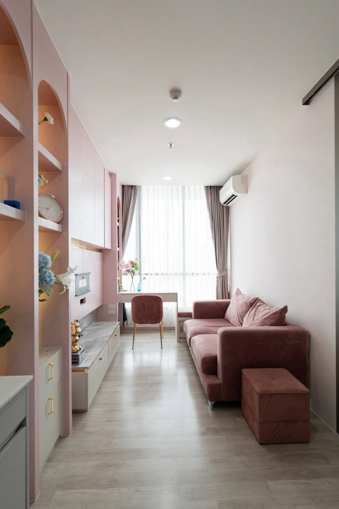 ขาย คอนโด Rare item!! ห้องสวยละมุนใจ ที่ Niche Pride Taopoon ห้องแต่งโทนชมพูพาสเทล ถ่ายรูปสวยมาก อยู่แล้วอบอุ่นเป็นพื้นที่เล็กๆ ของตัวเอง
