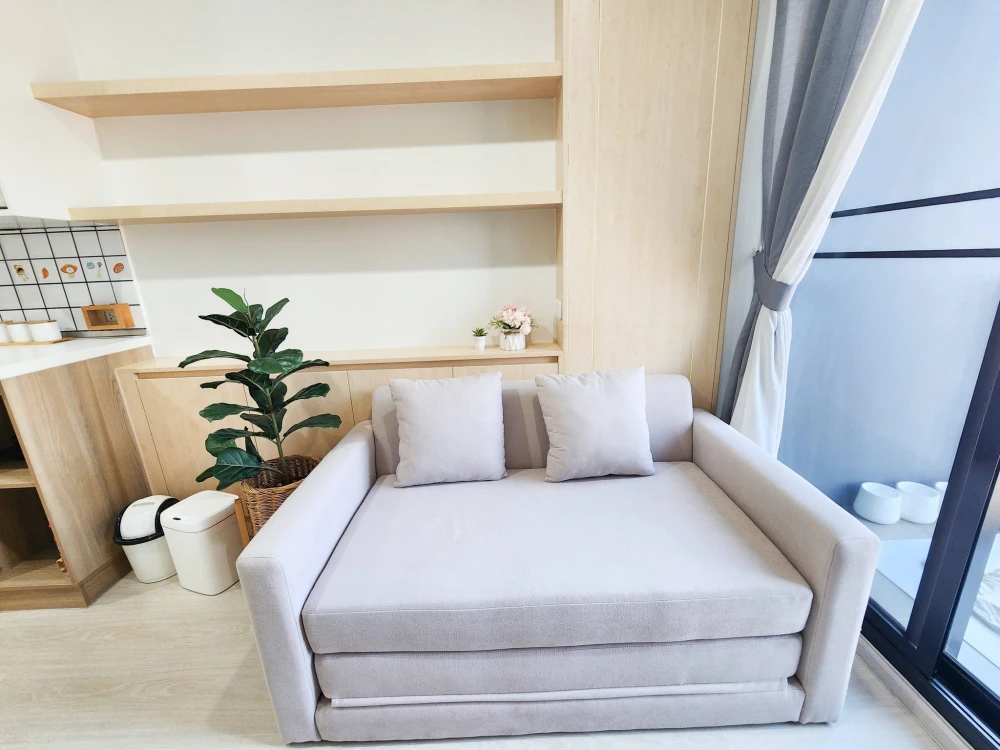 ขาย นิว โนเบิล แจ้งวัฒนะ ชั้น 22 แดดเช้า วิวเมืองสวยไม่บล็อกลมดี Built-in ห้องสไตล์มินิมอล กรุผนังโซนชั้นวางทีวี ห้ามพลาด