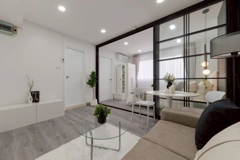 ขาย ลุมพินีเซ็นเตอร์ นวมินทร์ คอนโดแต่งสไตล์โมเดิร์น เฟอร์นิเจอร์ครบ หิ้วกระเป๋าเข้าอยู่ได้ทันที ไม่ต้องเสียเงินแต่งเพิ่ม