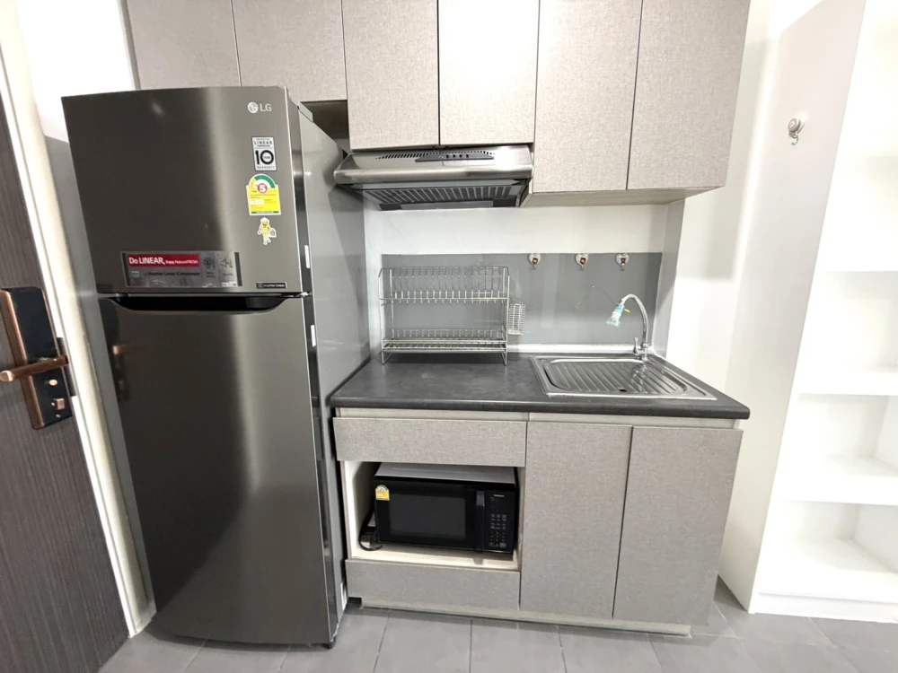 ขาย ให้เช่า นิช ไอดี ปากเกร็ด สเตชั่น ห้องมุม วิวสวน 54.24 ตร.ม. built-in ทั้งห้อง รีบจับจองเลยจ้า