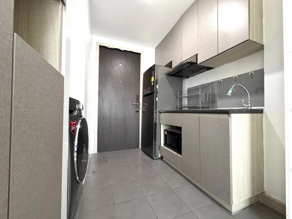 ขาย ให้เช่า นิช ไอดี ปากเกร็ด สเตชั่น ห้องมุม วิวสวน 54.24 ตร.ม. built-in ทั้งห้อง รีบจับจองเลยจ้า