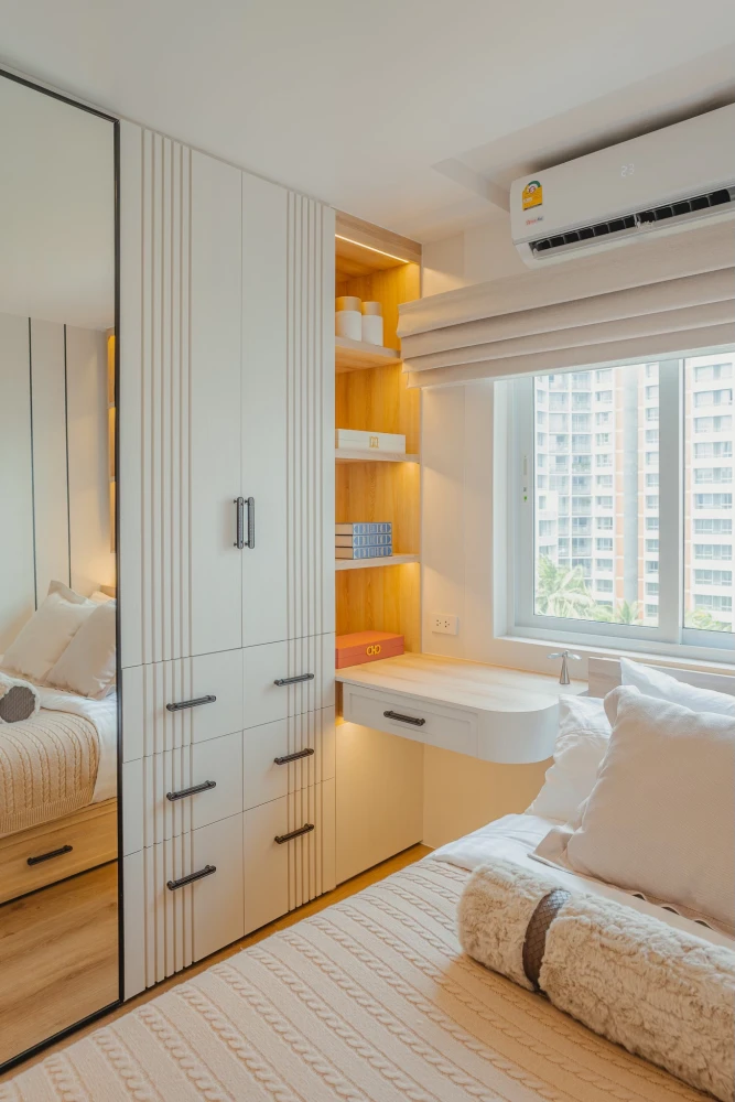 ขาย ให้เช่า Fortune Condo Town 2 ห้องตกแต่งสวยตาแต่ง บิวท์อินทั้งห้อง วิวสระว่ายน้ำ พื้นที่ใช้สอยเยอะ ห้ามพลาด