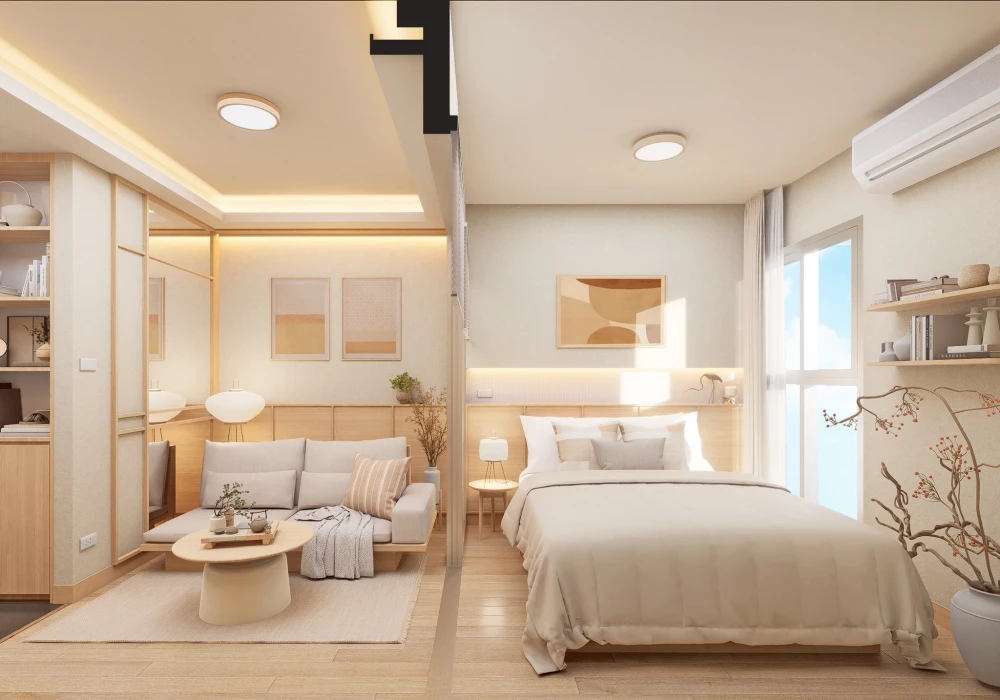 ขาย A space ME Bangna ตกแต่งสไตล์ญี่ปุ่น ทำให้คุณได้พักผ่อนเหมือนอยู่คารุอิซาวะ น่าอยู่ขนาดนี้ต้องจองแล้ว