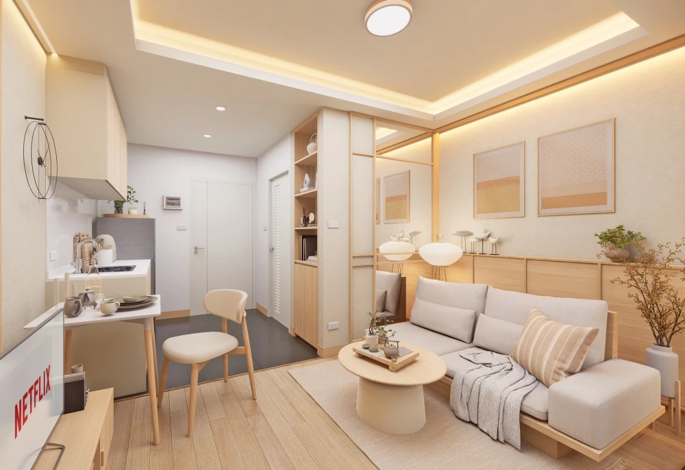 ขาย A space ME Bangna ตกแต่งสไตล์ญี่ปุ่น ทำให้คุณได้พักผ่อนเหมือนอยู่คารุอิซาวะ น่าอยู่ขนาดนี้ต้องจองแล้ว