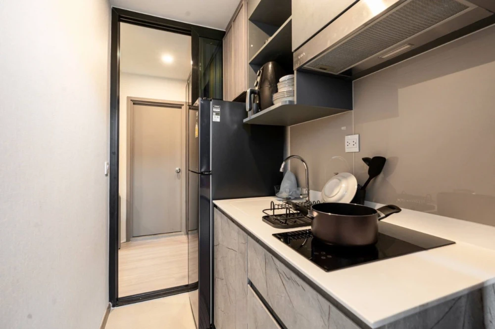 ขาย Aspire Ratchayothin ห้องมุม ห่างลิฟท์ ห้องขยะ บันไดหนีไฟ Build-in ทั้งห้อง สไตล์ Japandi ต้องจัดแล้ว