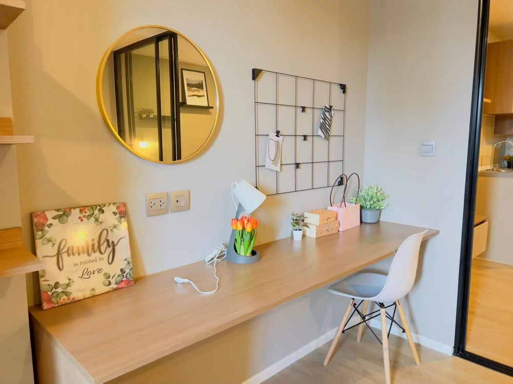 ขาย Kave Town Shift ห้องน่าอยู่ ตกแต่งคุมโทน เฟอร์ครบครัน มองเห็นวิวสวน จองเลยตอนนี้