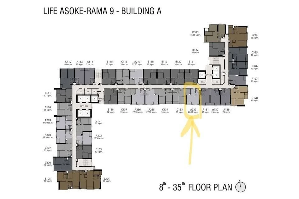 ขาย Life Asoke-Rama 9 ห้องเดิมจากโครงการเกือบ 100% ไม่มี Built-in สามารถตกแต่งใหม่ได้ตามสไตล์ที่ต้องการ