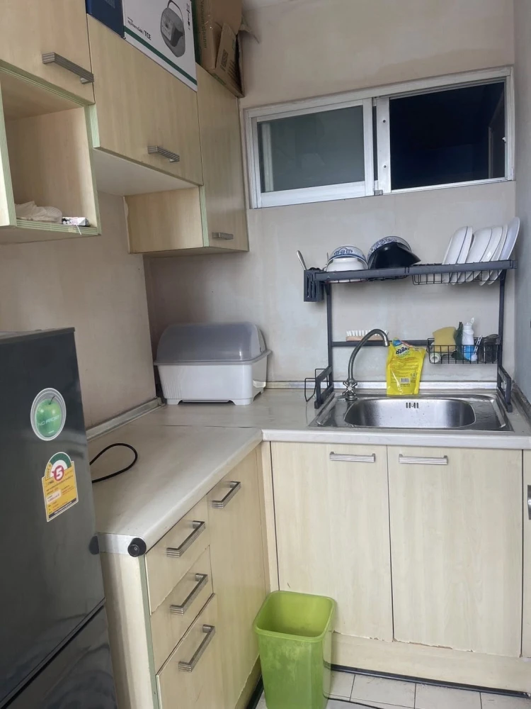 ขาย Lumpini Center Sukhumvit 77 1 ห้องนอน 1 ห้องน้ำ มาพร้อมเฟอร์นิเจอร์ครบครัน ติดวอลเปเปอร์ลายสวย จองเลย