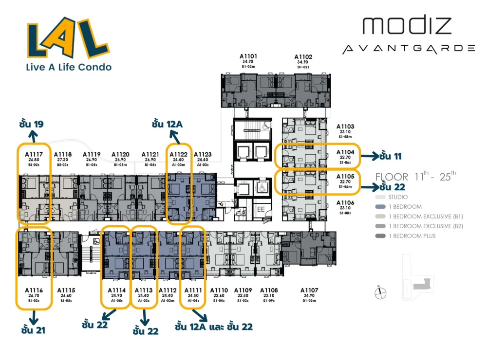 ขาย  Modiz Avantgarde ห้องชั้นสูงพร้อมอยู่ เฟอร์พร้อม รีบจองเลย!!!