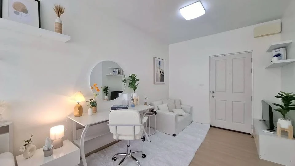 ขาย Plum Condo Samakkhi ห้องพร้อมอยู่ เฟอร์ครบ หิ้วกระเป๋าใบเดียวเข้าอยู่ได้เลย รีบจองด่วนๆก่อนพลาด
