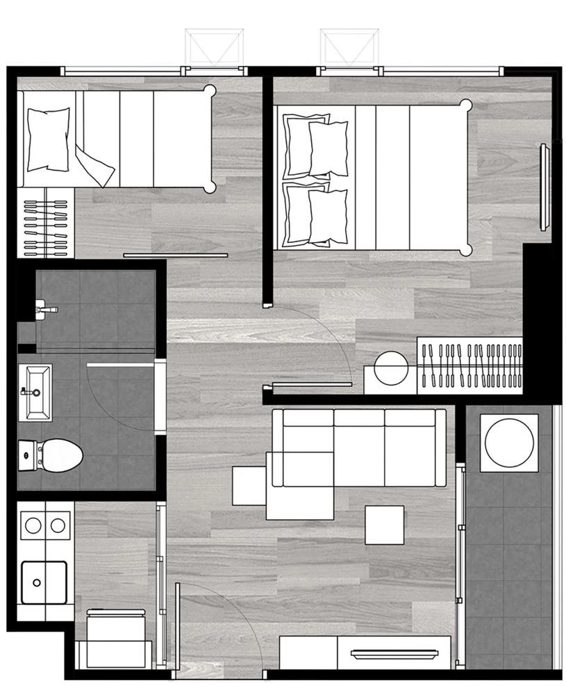 ขาย THE ORIGIN Sukhumvit Sailuat E22 Station ห้องมุมให้ความเป็นส่วนตัว ชั้น 5 เฟอร์ครบครัน จองเลย