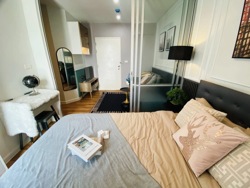 ขาย V Condo Ladkrabang ห้องมุมให้ความเป็นส่วนตัว ตกแต่งมีไตล์ เฟอร์ครบ หิ้วกระเป๋าเข้าอยู่ได้เลย