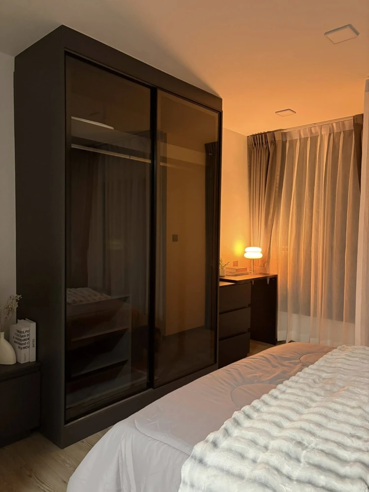 ปล่อยเช่าคอนโด Maroon Ratchada 32 One Bedroom ชั้น 3 ฟังก์ชันจัดสรรอย่างลงตัว กั้นโซนห้องครัวห้องนอน มาจอง