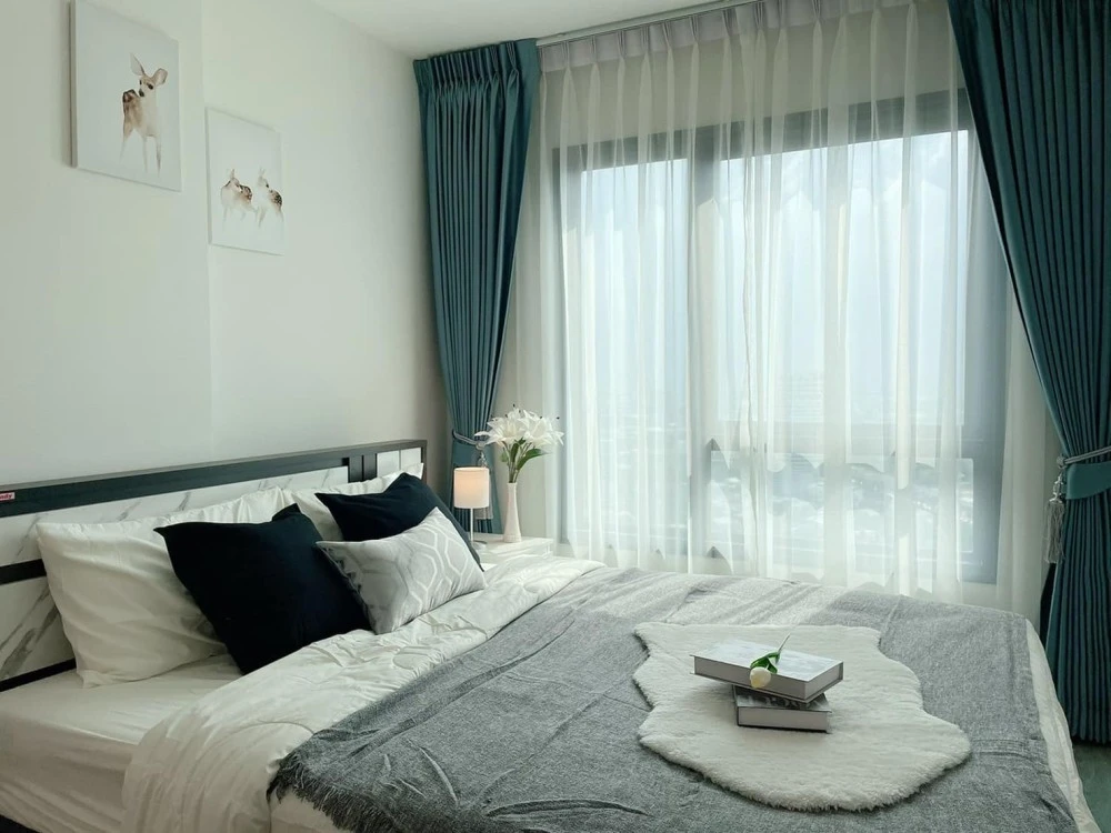 ปล่อยเช่า เดอะริช พระราม 9-ศรีนครินทร์ ชั้นสูง ห้องสีขาวสบายตา ตกแต่งสวยมาก พร้อมเฟอร์ครบครัน จองเลย