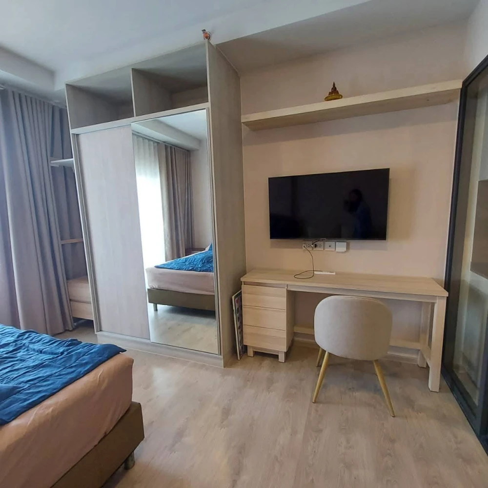 ให้เช่าคอนโด​ เดอะทรี พัฒนาการ​ เอกมัย​ ห้อง​ Studio  Full​ Furnish​ กระเป๋าใบเดียวสามารถ​ เข้าอยู่ได้เลย