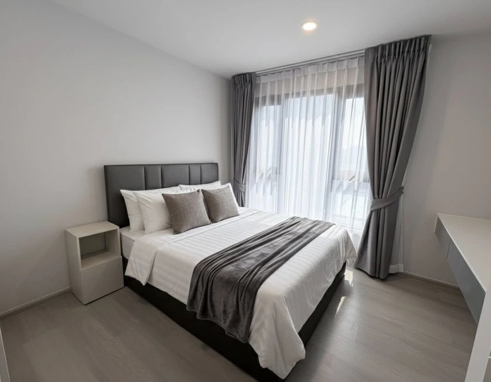 ให้เช่าคอนโด Aspire Onnut Station ห้องหัวมุมเงียบสงบไม่ติดห้องอื่น ฟอร์นิเจอร์ Built-in ดีไซน์สวย ทันสมัย ทุกพื้นที่ใช้งานได้จริง