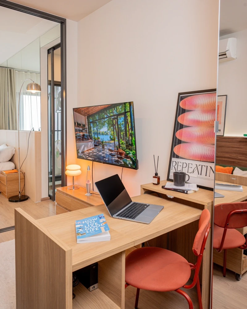 ให้เช่าคอนโด Life Asoke Rama 4 ห้องแต่งพร้อมอยู่ สิ่งอำนวยความสะดวกครบ ชั้น 23 ได้  วิวเมือง เห็นมุมโค้งแม่น้ำเจ้าพระยาจากห้อง จองเลย