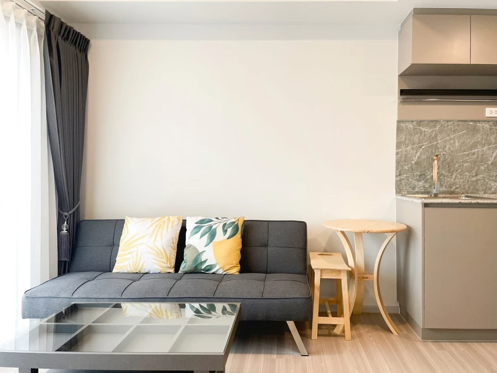 ให้เช่าคอนโด Quintara MHy’Den Pho Nimit ห้องพร้อมอยู่ เฟอร์ เครื่องใช้ไฟฟ้าครบ มาแต่ตัวเข้าอยู่ได้เลย