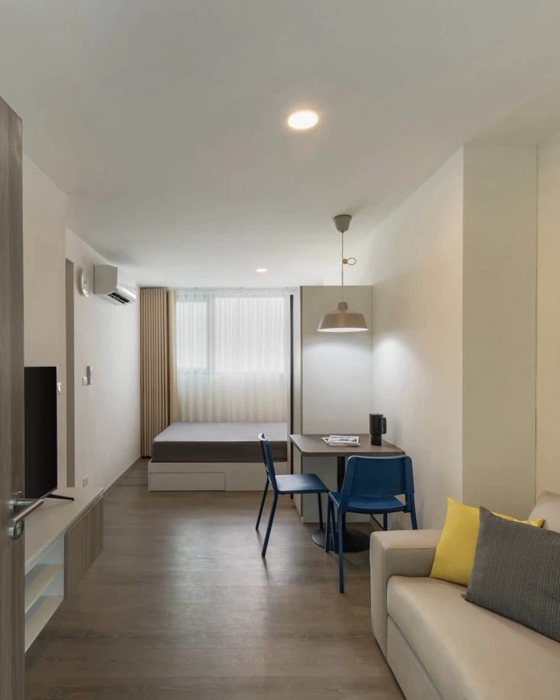 ให้เช่าคอนโด The Origin Sukhumvit-Praksa ห้องน่าอยู่ เฟอร์ เครื่องใช้ไฟฟ้าครบ มาแต่ตัวเข้าอยู่ได้เลย