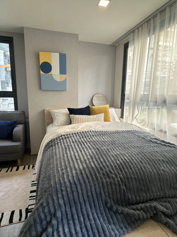 ให้เช่า เดอะ มูฟ ประดิพัทธ์ ชั้นเดียวกับสวนส่วนกลาง ห้องตกแต่งสวยเหมือนห้องตัวอย่าง เฟอร์นิเจอร์เครื่องใช้ไฟฟ้าครบ รีบจองเลย