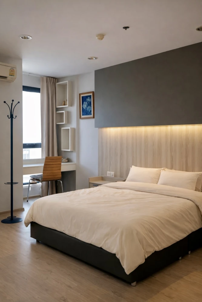 ให้เช่า ไอดีโอ คิว ราชเทวี ชั้น 24 ห้องมุม ตกแต่งด้วยเฟอร์นิเจอร์บิวท์อินเริ่ดๆ รีบจองเลยจ้า