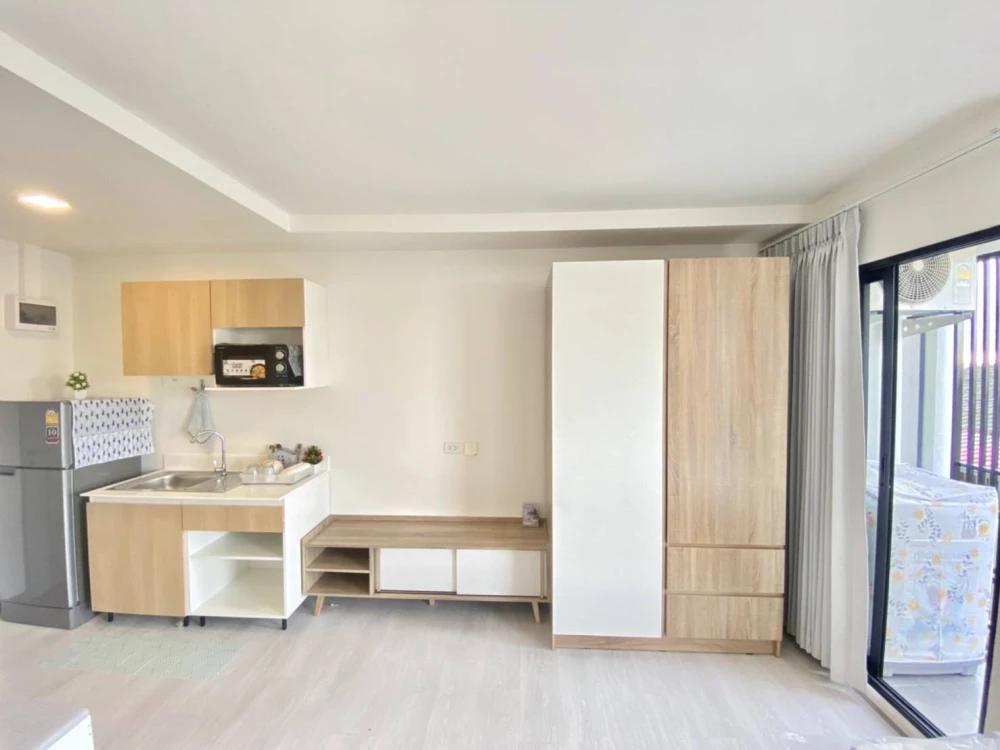 ให้เช่า A land Condo ไทรน้อย เวสต์เกต เฟส 2 ห้องสตูดิโอ เฟอร์นิเจอร์ครบ + เครื่องใช้ไฟฟ้าพร้อมใช้งาน จองเลยอย่าลังเล