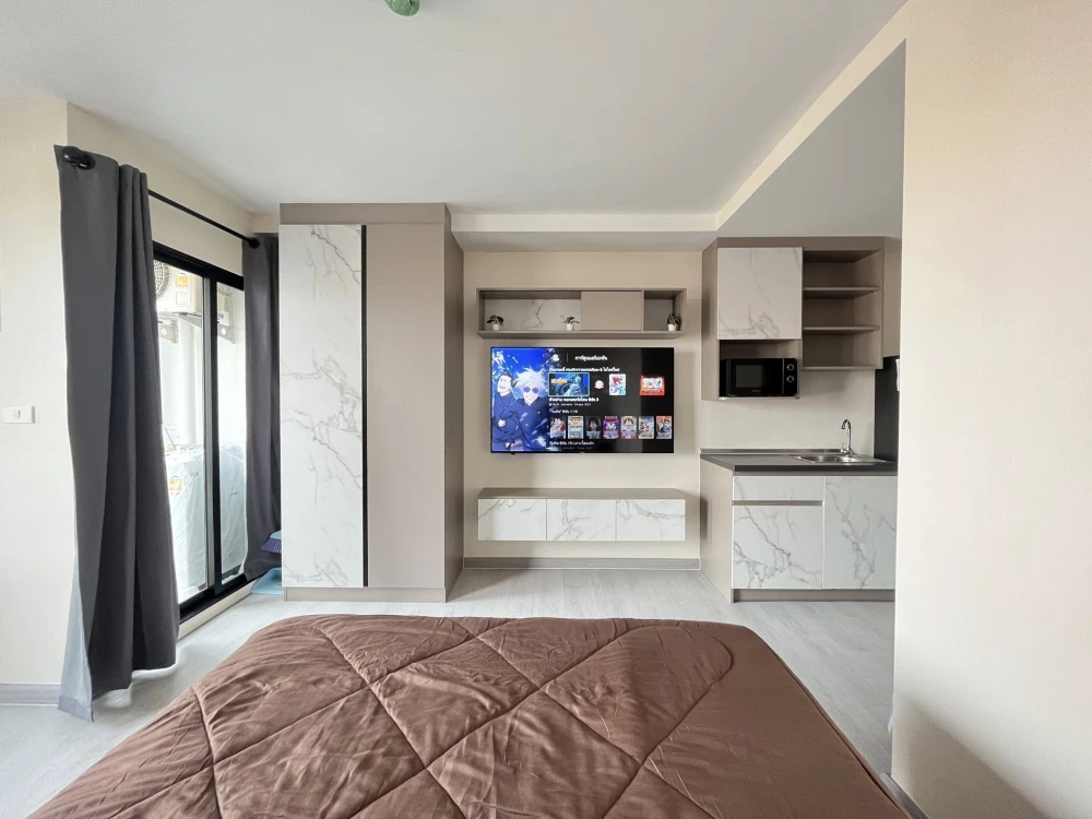 ให้เช่า A Land Condo Sai Noi-Westgat ห้องแต่งสวยเรียบหรูดูแพง บิ้วอินผนังลายหินอ่อนอย่างดี จองเลย
