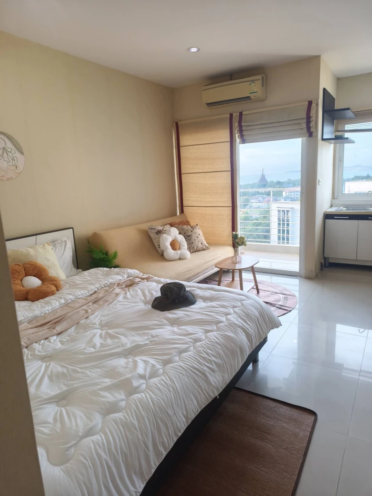 ให้เช่า AD hyatt condominium ห้องสตูดิโอ ชั้น 12 ทะเล/วิวเมือง/มองเห็นปราสาทสัจธรรม ห้ามพลาด