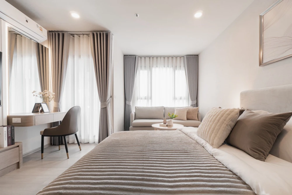 ให้เช่า Aspire Onnut Station High Floor: ชั้น 30 วิวเมืองโล่งกว้าง แบบ Panorama ไม่มีตึกบัง ลมพัดเย็นสบายตลอดวัน รีบจองเลย