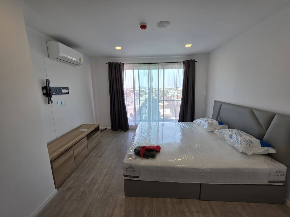 ให้เช่า Atmoz ลาดพร้าว 71 แบบ 2 ห้องนอน (1 ใหญ่ 1 เล็ก) 1 ห้องน้ำ ตกแต่งพร้อมอยู่แล้วจ้า จองแล้วจะไม่ผิดหวัง