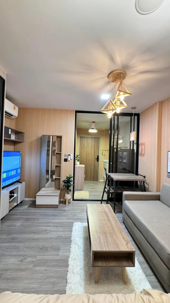 ให้เช่า Atmoz portrait ศรีสมาน ตกแต่งสไตล์มูจิ ห้องตกแต่งพร้อมอยู่ เฟอร์นิเจอร์และอุปกรณ์อำนวยความสะดวกครบครัน