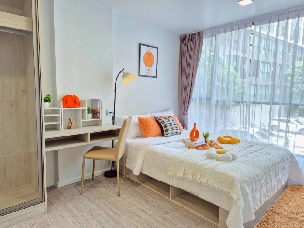 ให้เช่า Atmoz Tropicana Bangna ห้องพร้อมอยู่ เฟอร์พร้อม จองเลย